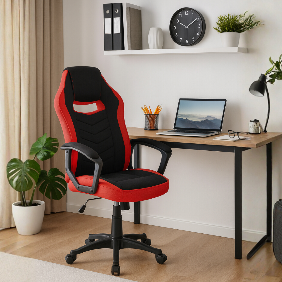 SI PULSE Black, Red modern Indoor Office Chair